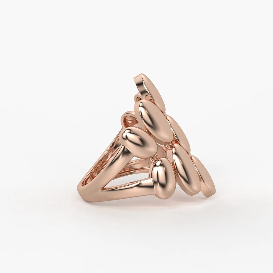 Pebble Cluster Fashion Ladies Ring