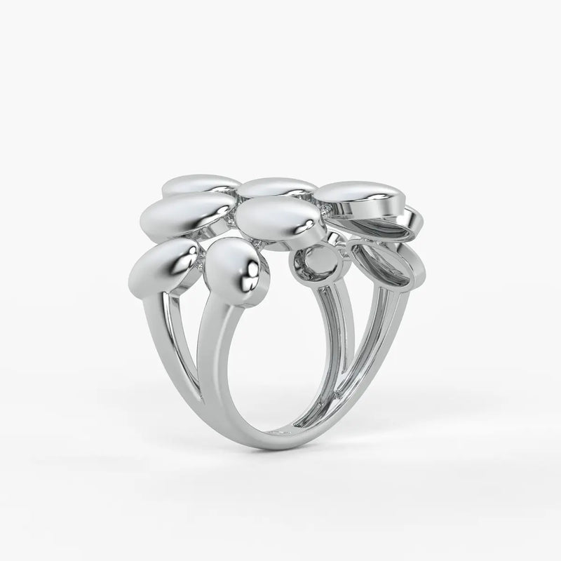 Pebble Cluster Fashion Ladies Ring