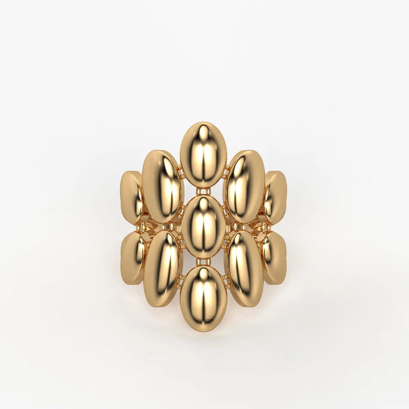 Pebble Cluster Fashion Ladies Ring
