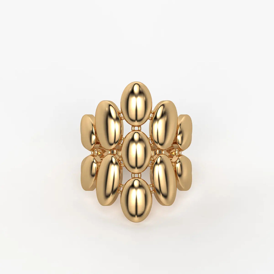 Pebble Cluster Fashion Ladies Ring