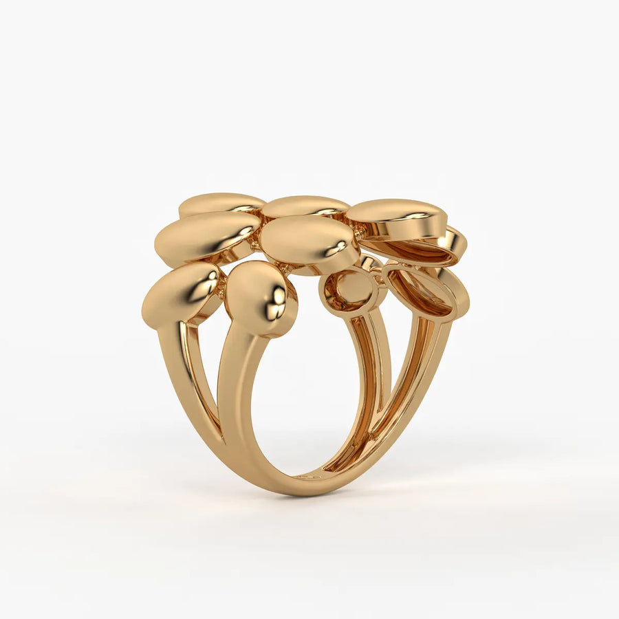 Pebble Cluster Fashion Ladies Ring