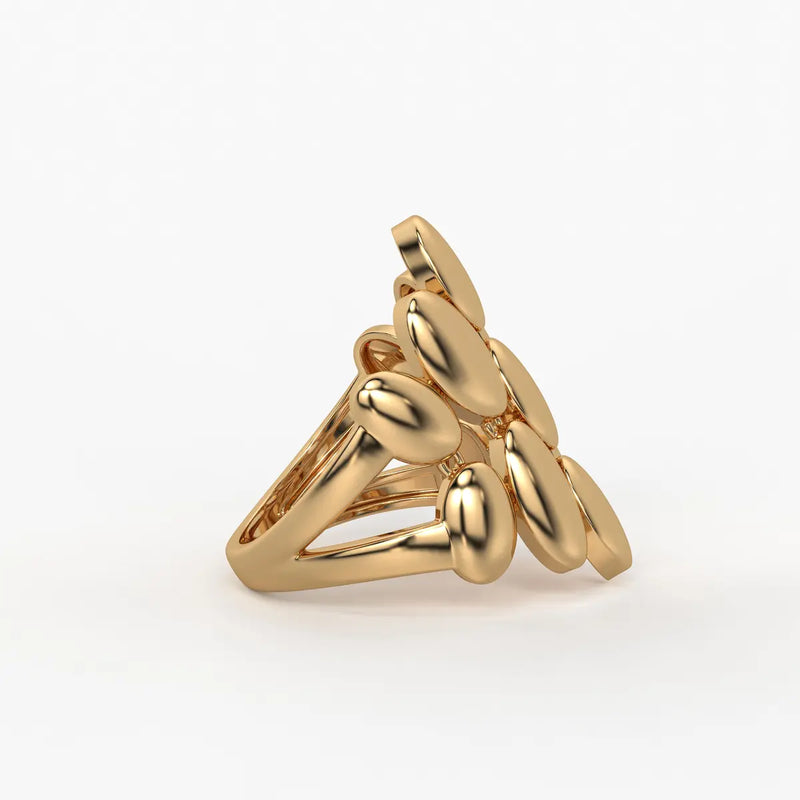 Pebble Cluster Fashion Ladies Ring