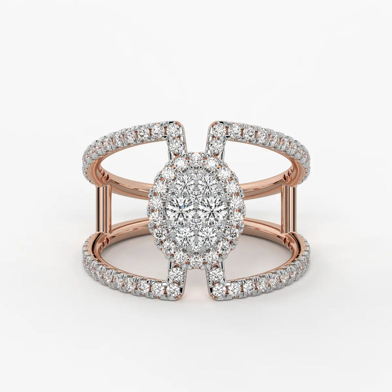 Circular Halo Designer Ladies Ring