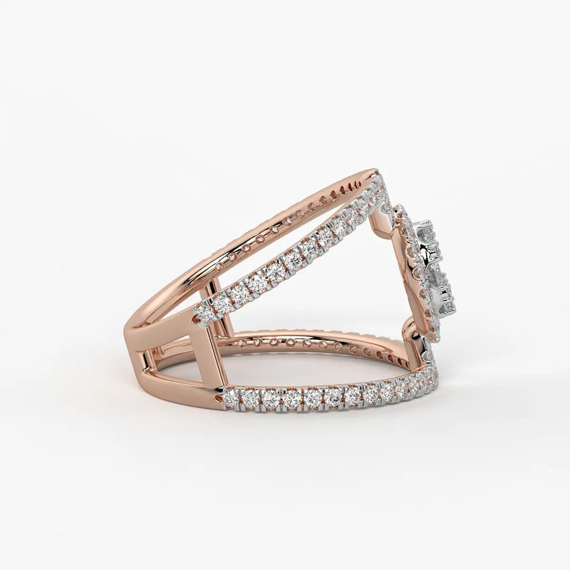 Circular Halo Designer Ladies Ring
