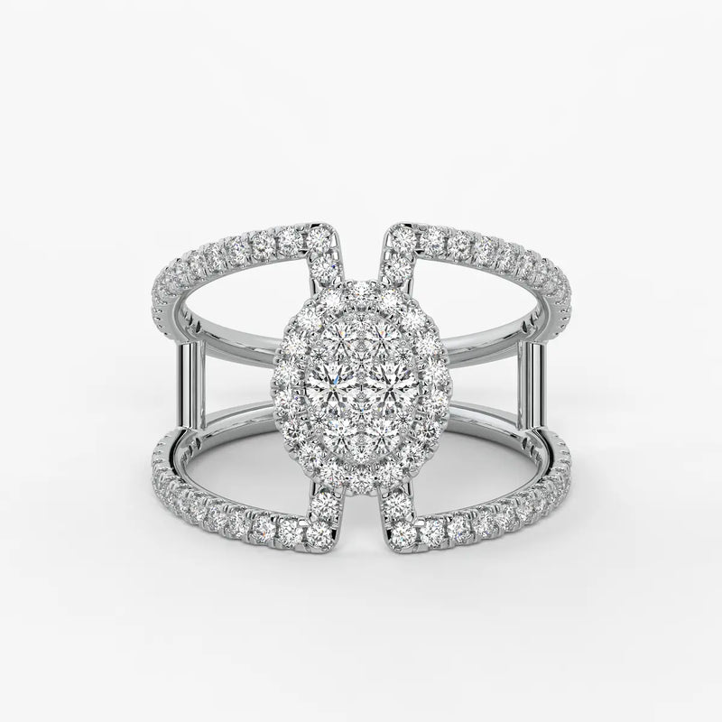 Circular Halo Designer Ladies Ring