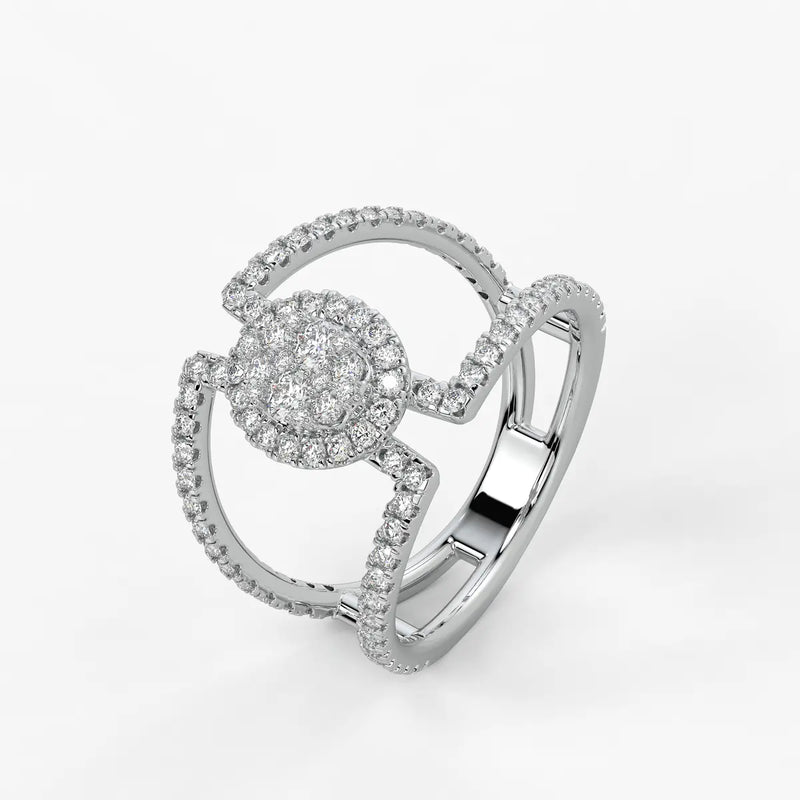 Circular Halo Designer Ladies Ring