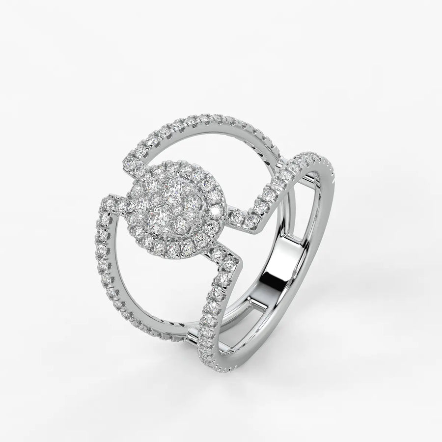 Circular Halo Designer Ladies Ring