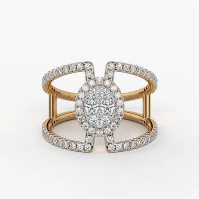 Circular Halo Designer Ladies Ring