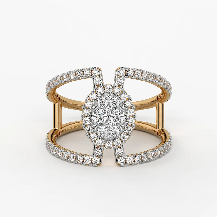 Circular Halo Designer Ladies Ring