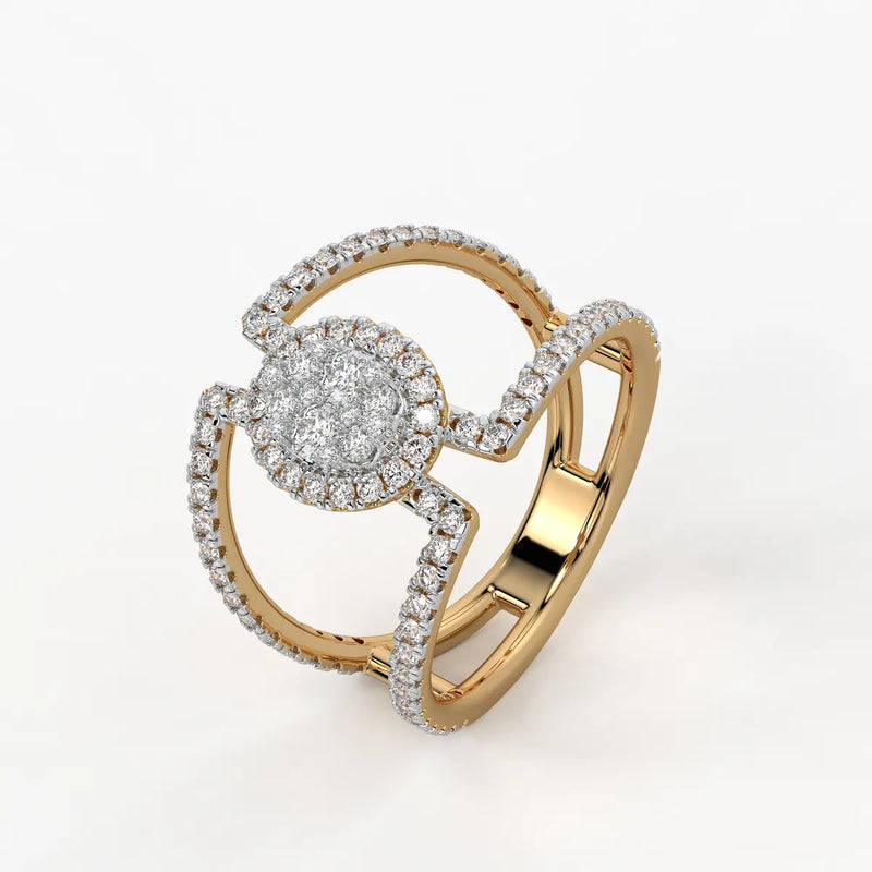 Circular Halo Designer Ladies Ring