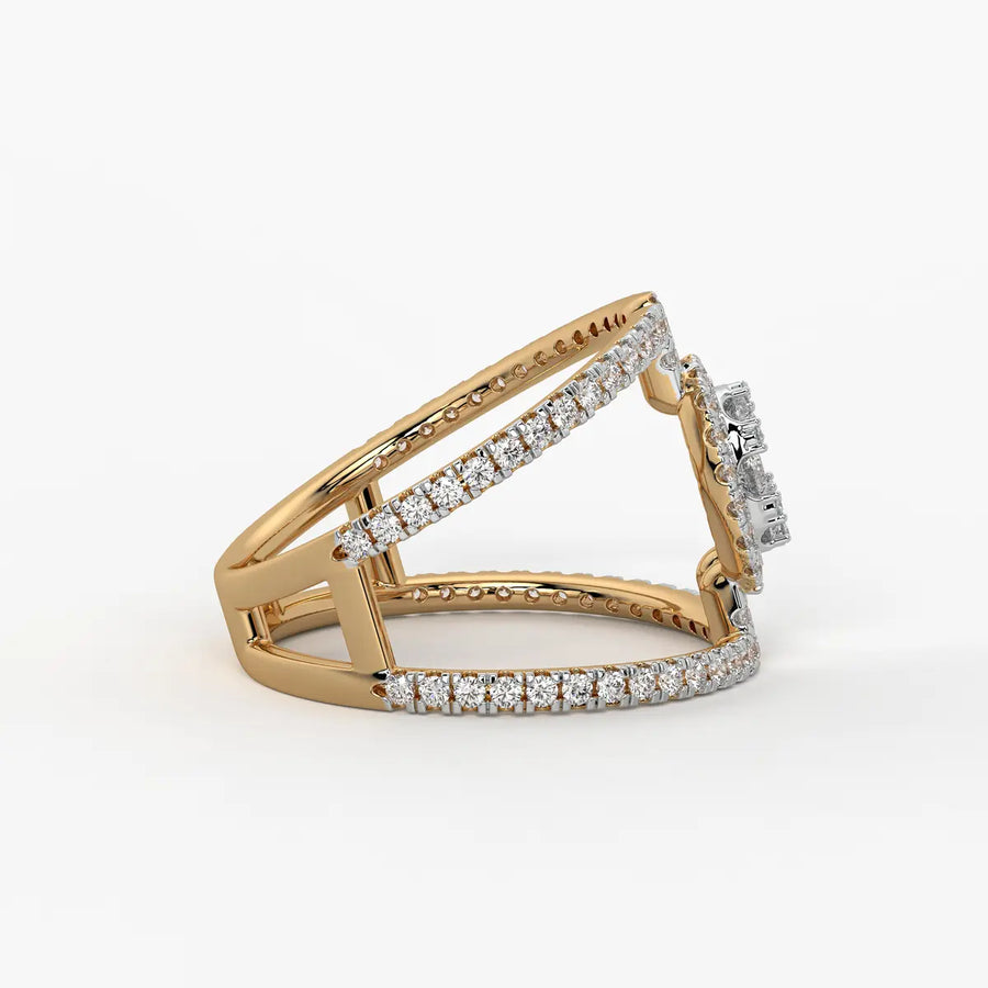Circular Halo Designer Ladies Ring