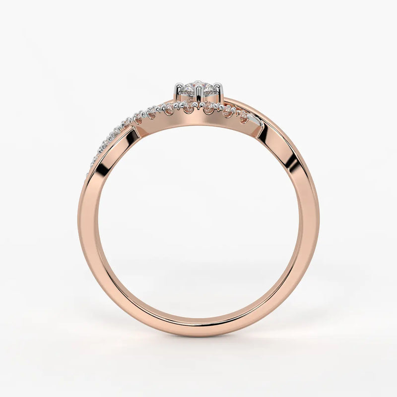 Twist Solitaire Ladies Ring