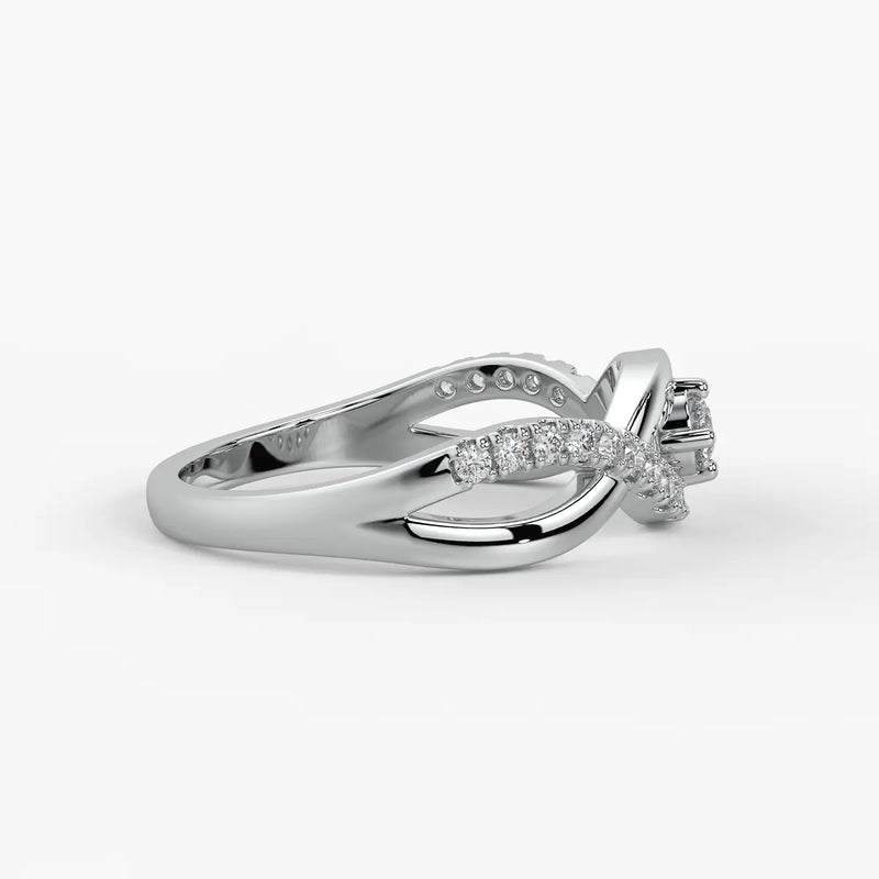 Twist Solitaire Ladies Ring
