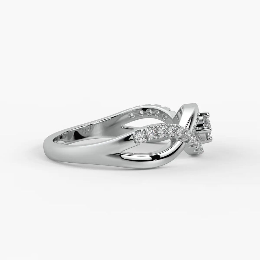 Twist Solitaire Ladies Ring