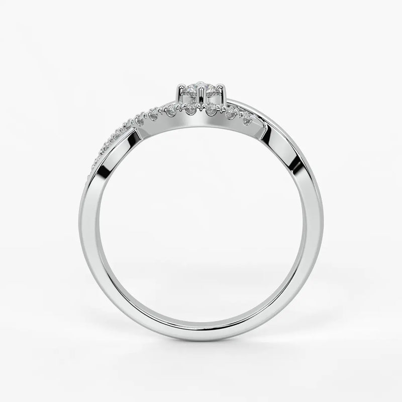 Twist Solitaire Ladies Ring