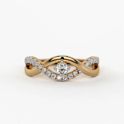 Twist Solitaire Ladies Ring