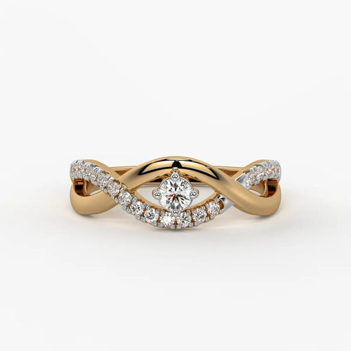 Twist Solitaire Ladies Ring