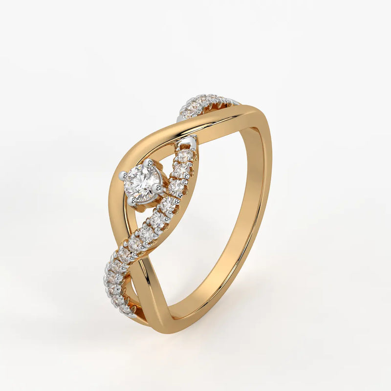 Twist Solitaire Ladies Ring