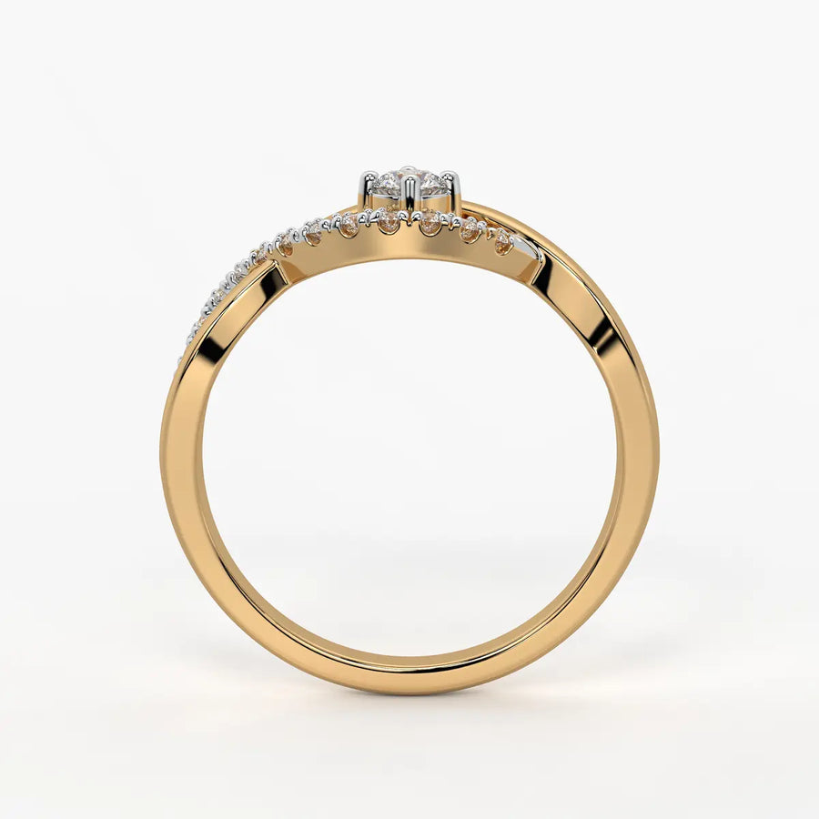 Twist Solitaire Ladies Ring