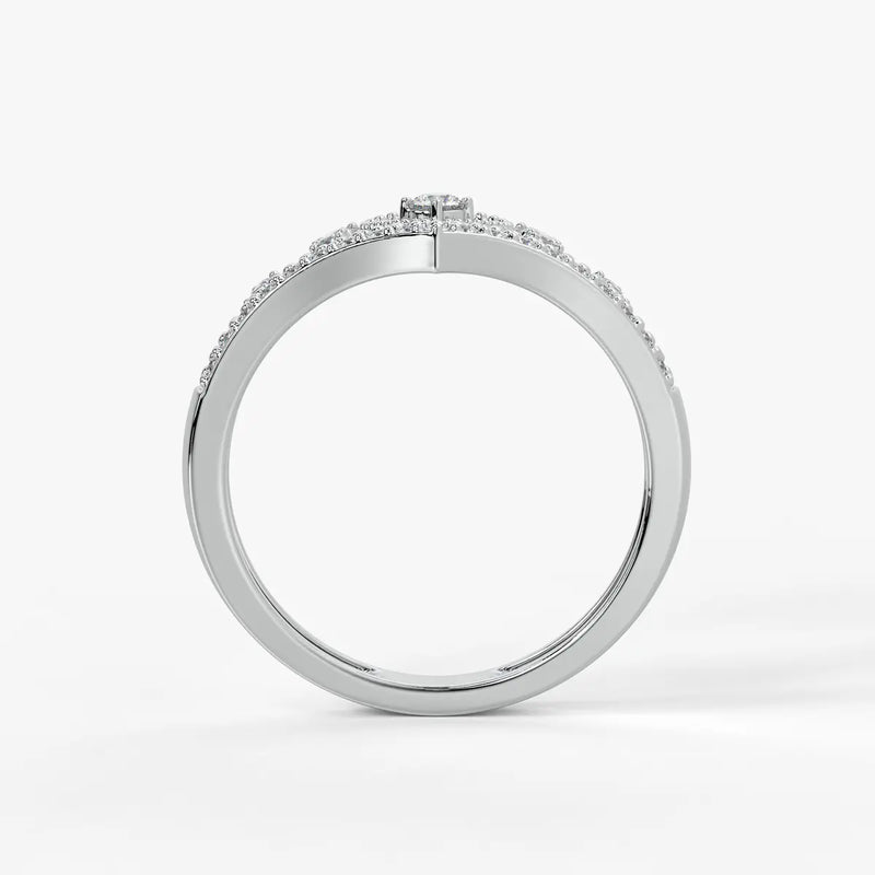 Crown Heart Halo Ladies Ring