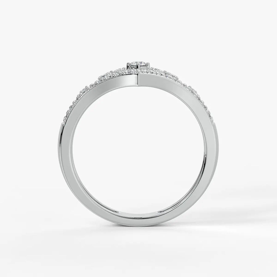 Crown Heart Halo Ladies Ring