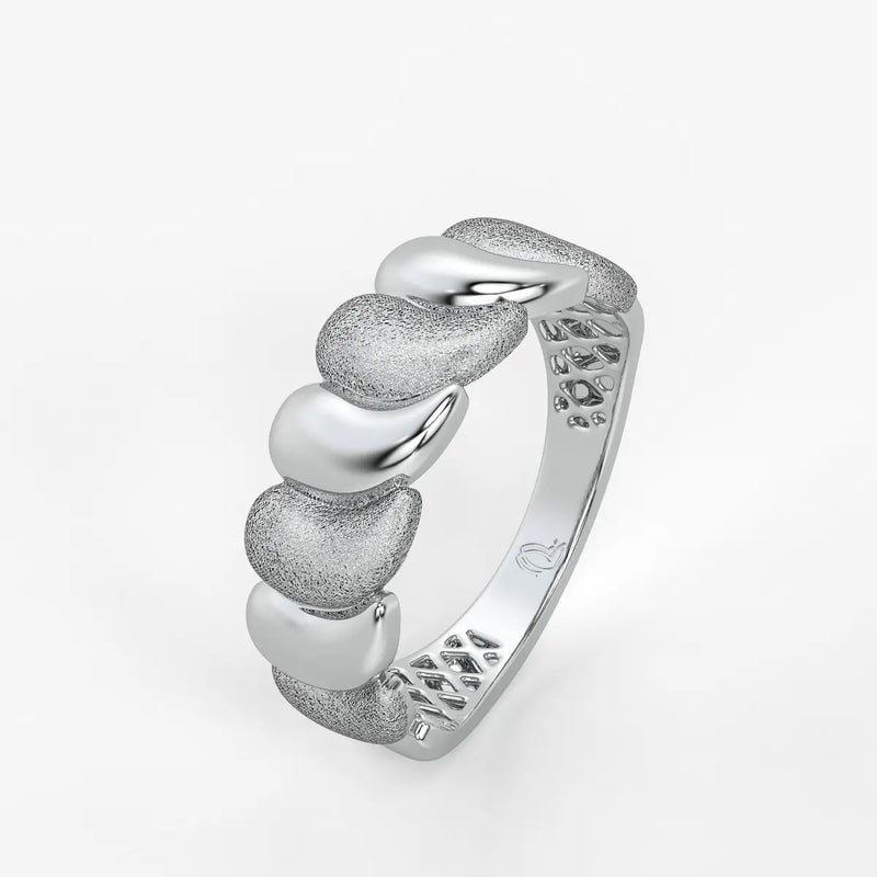 Zyra Wave Texture Statement Ring