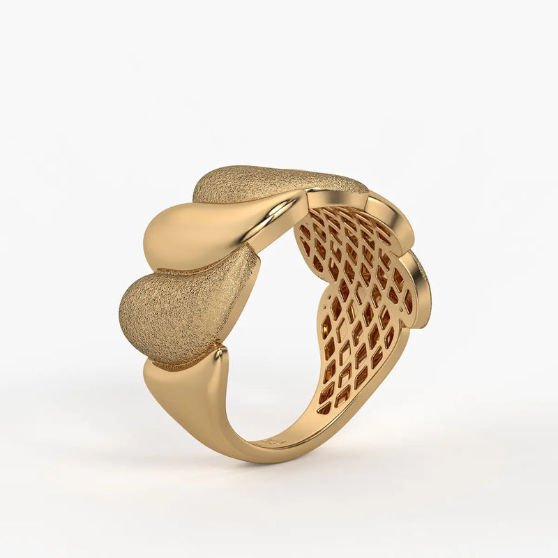 Lunetra Layered Petal Statement Ring