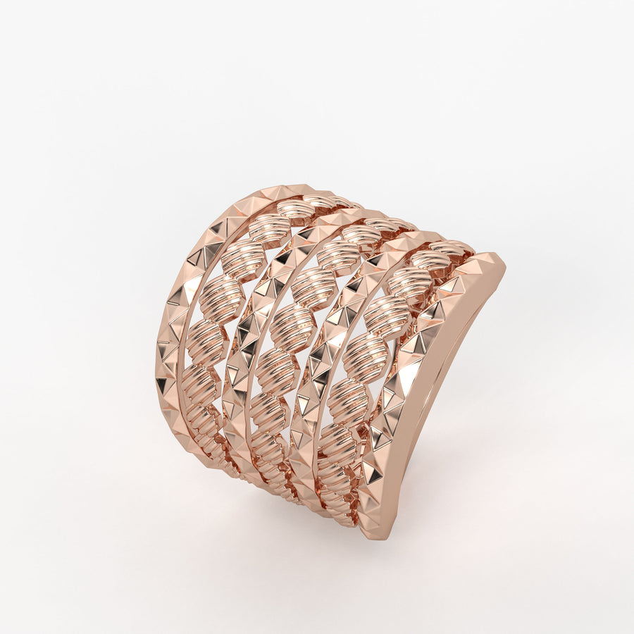 Rivet Stack Statement Ladies Ring