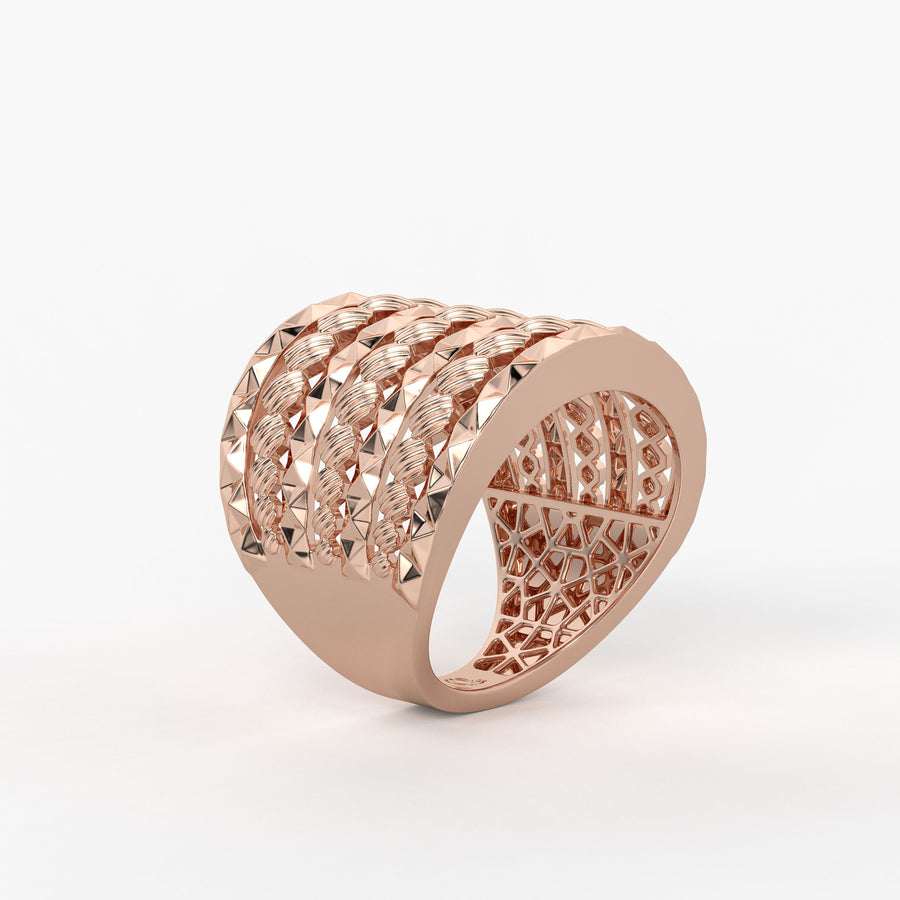 Rivet Stack Statement Ladies Ring