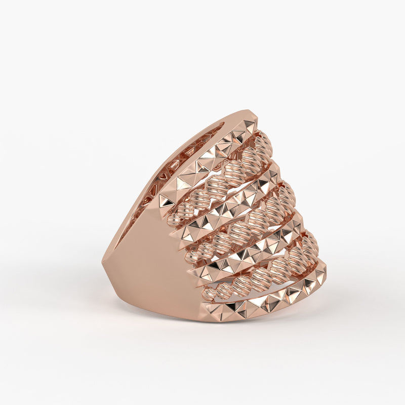 Rivet Stack Statement Ladies Ring