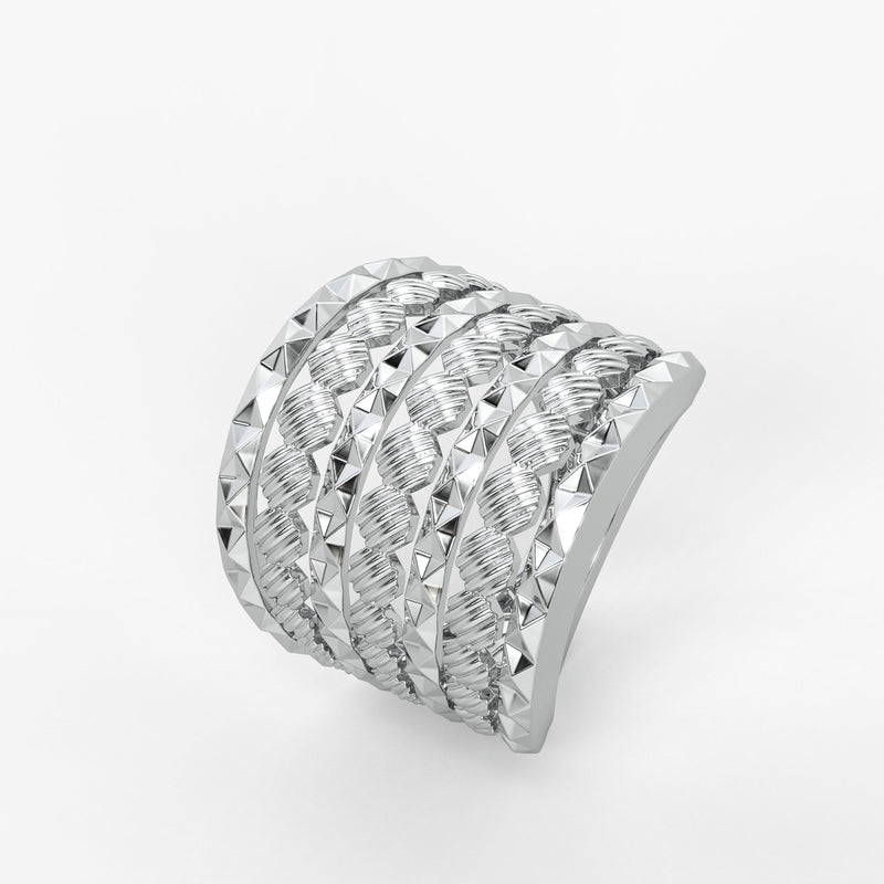 Rivet Stack Statement Ladies Ring