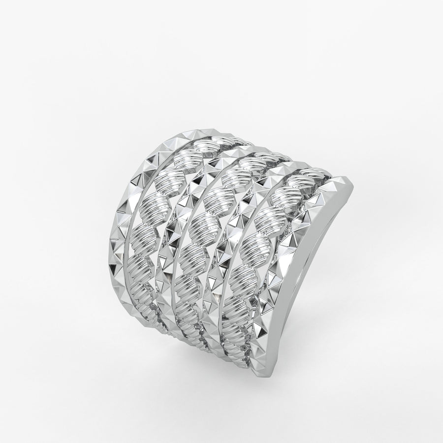 Rivet Stack Statement Ladies Ring