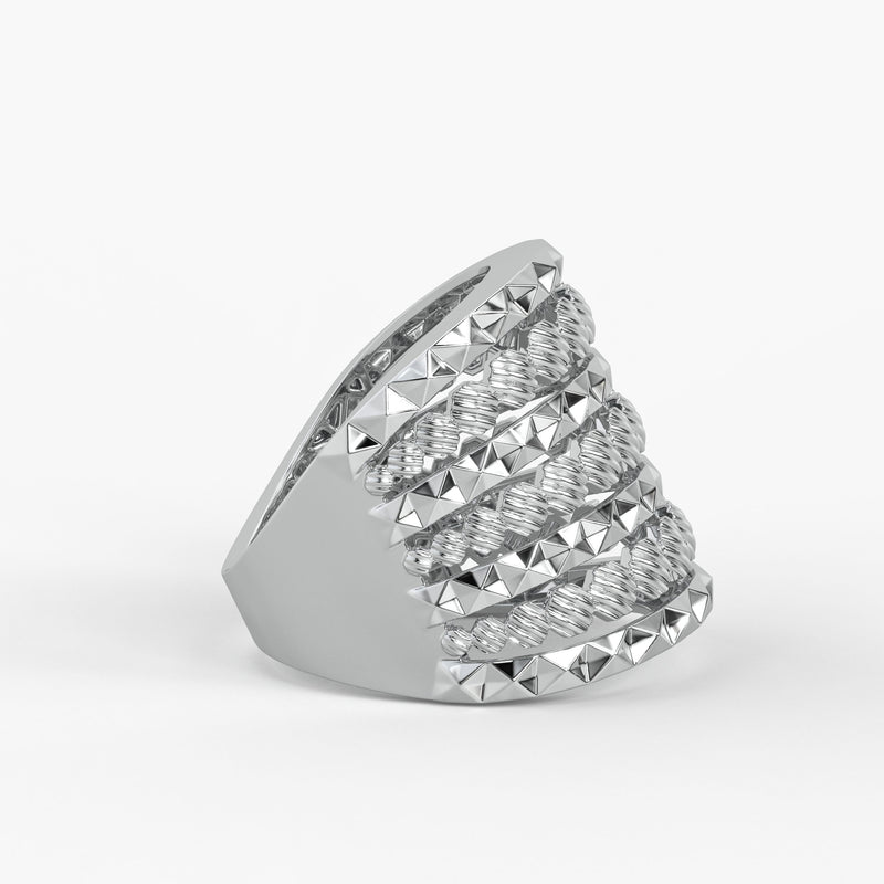 Rivet Stack Statement Ladies Ring