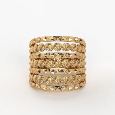 Rivet Stack Statement Ladies Ring