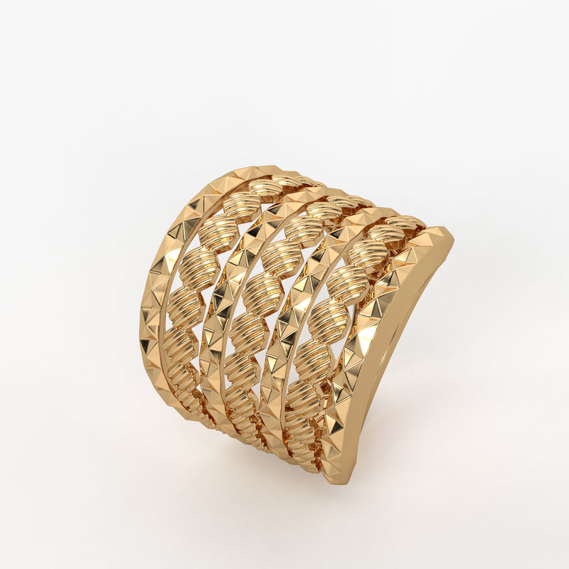 Rivet Stack Statement Ladies Ring