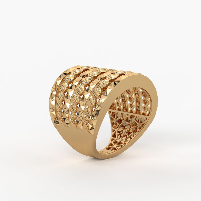 Rivet Stack Statement Ladies Ring