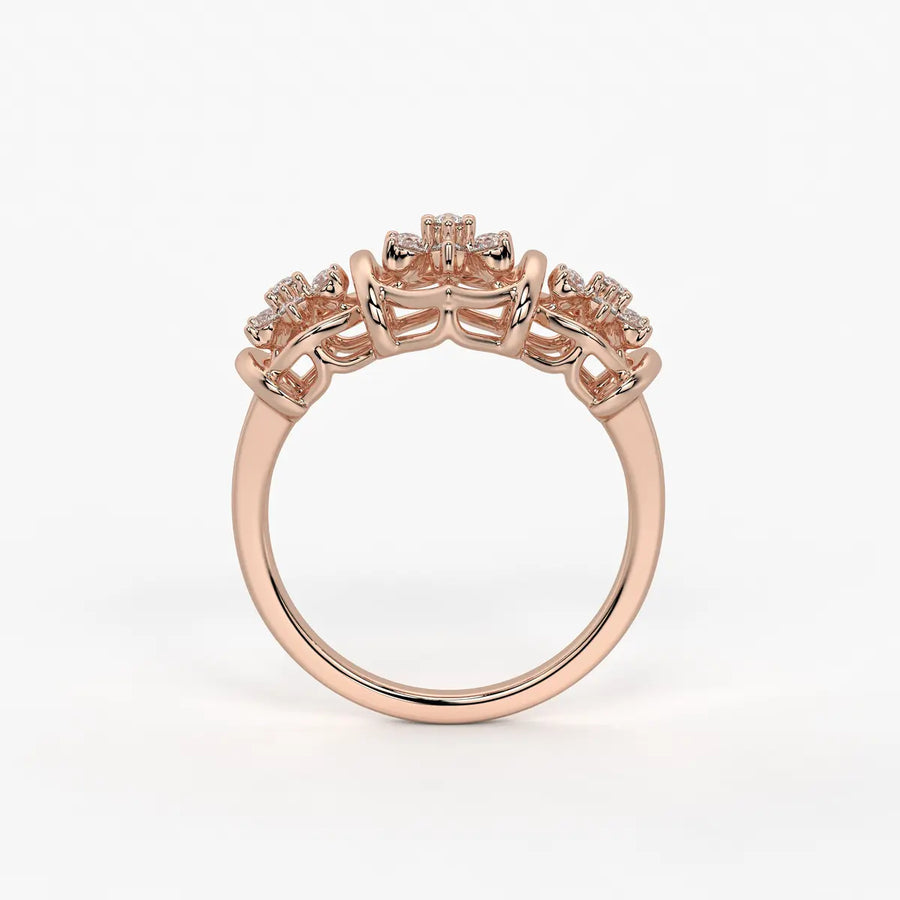 Celestara Floral Halo Statement Ring