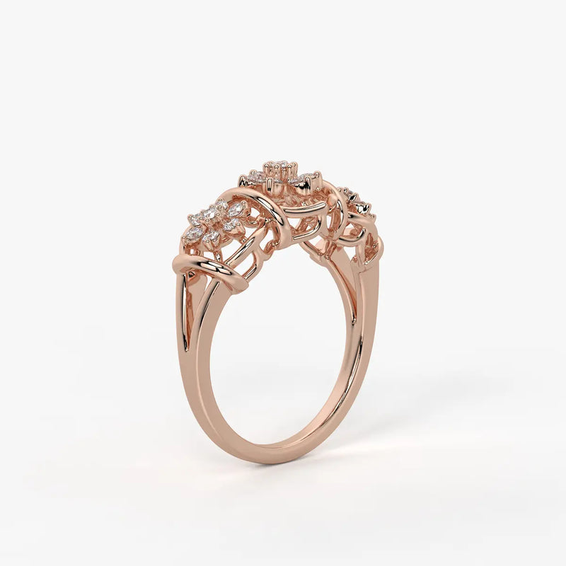 Celestara Floral Halo Statement Ring