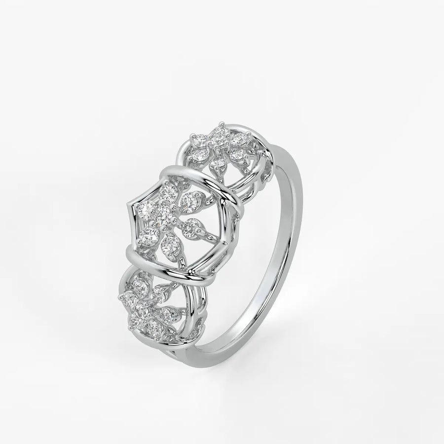 Celestara Floral Halo Statement Ring