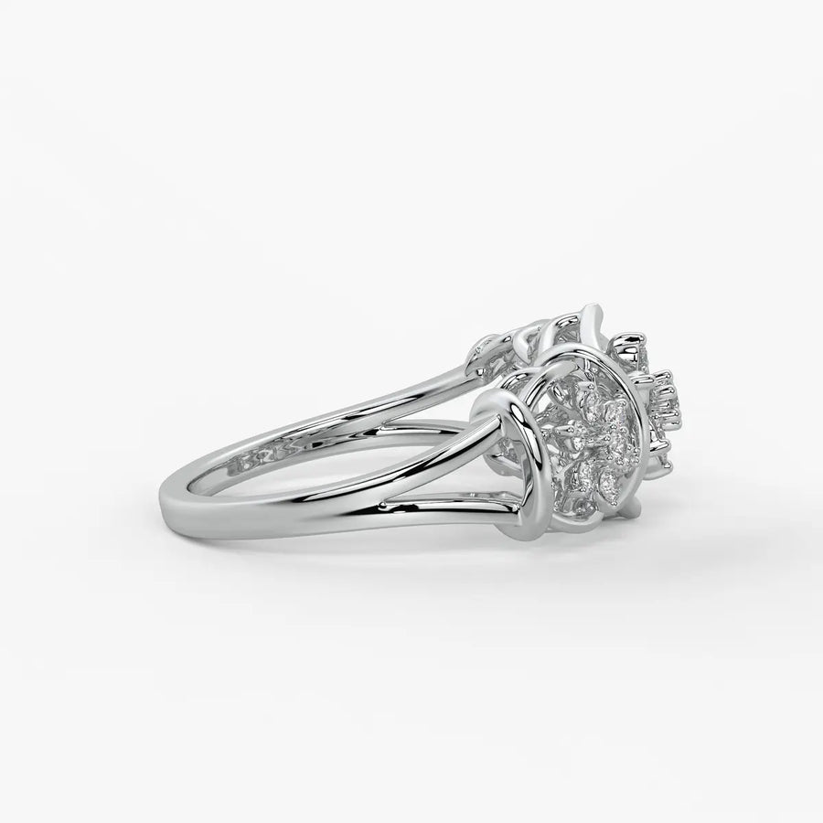 Celestara Floral Halo Statement Ring