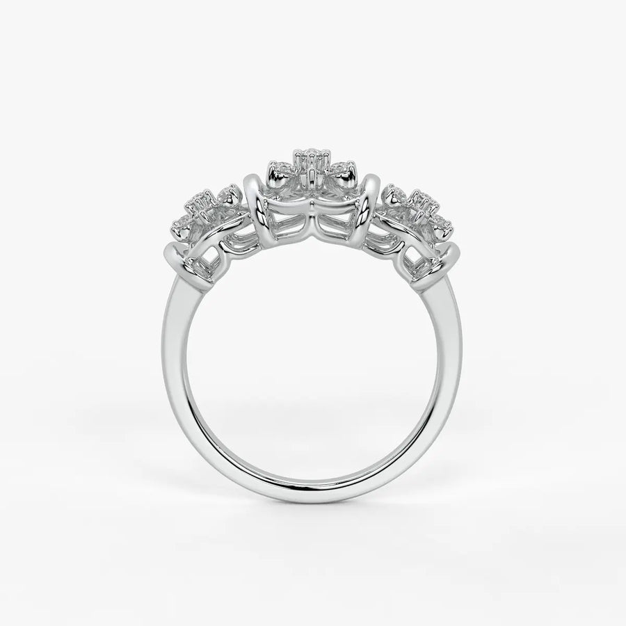 Celestara Floral Halo Statement Ring
