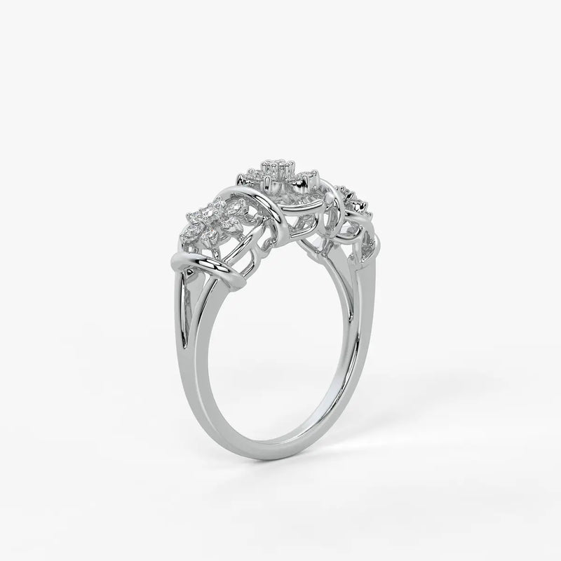 Celestara Floral Halo Statement Ring