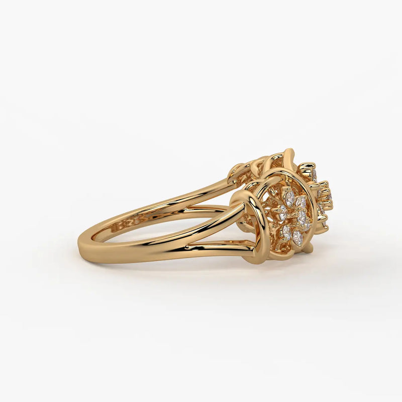 Celestara Floral Halo Statement Ring