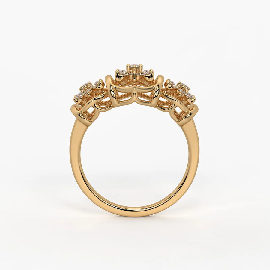 Celestara Floral Halo Statement Ring