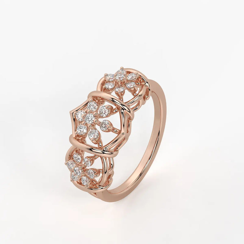 Celestara Floral Halo Statement Ring