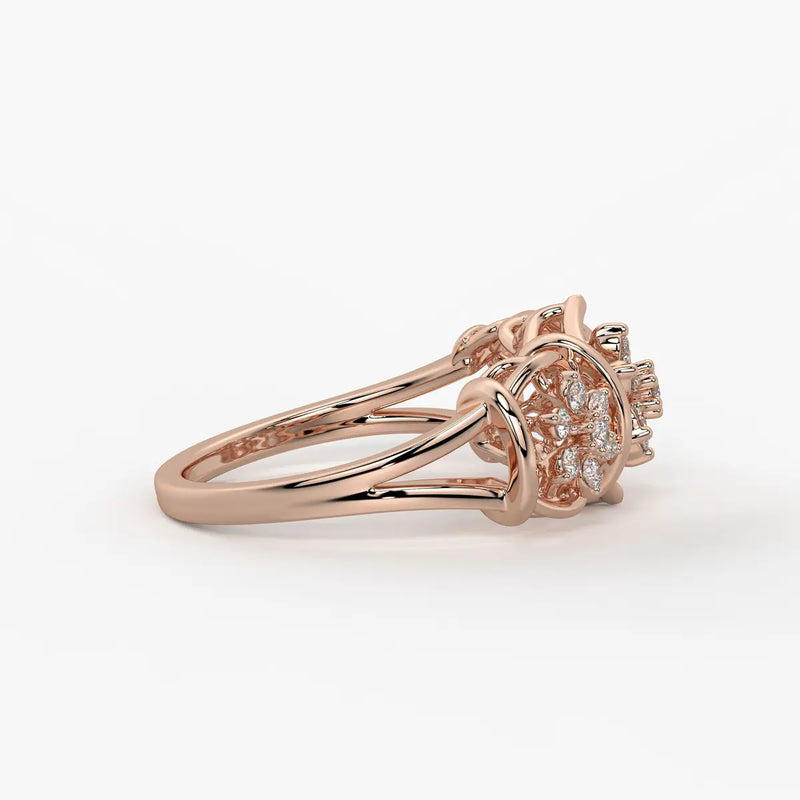Celestara Floral Halo Statement Ring