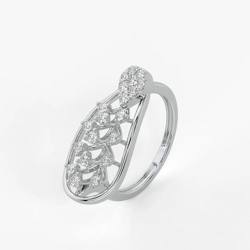 Elowen Leafdrop Diamond Statement Ring