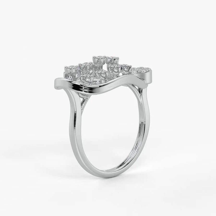Elowen Leafdrop Diamond Statement Ring