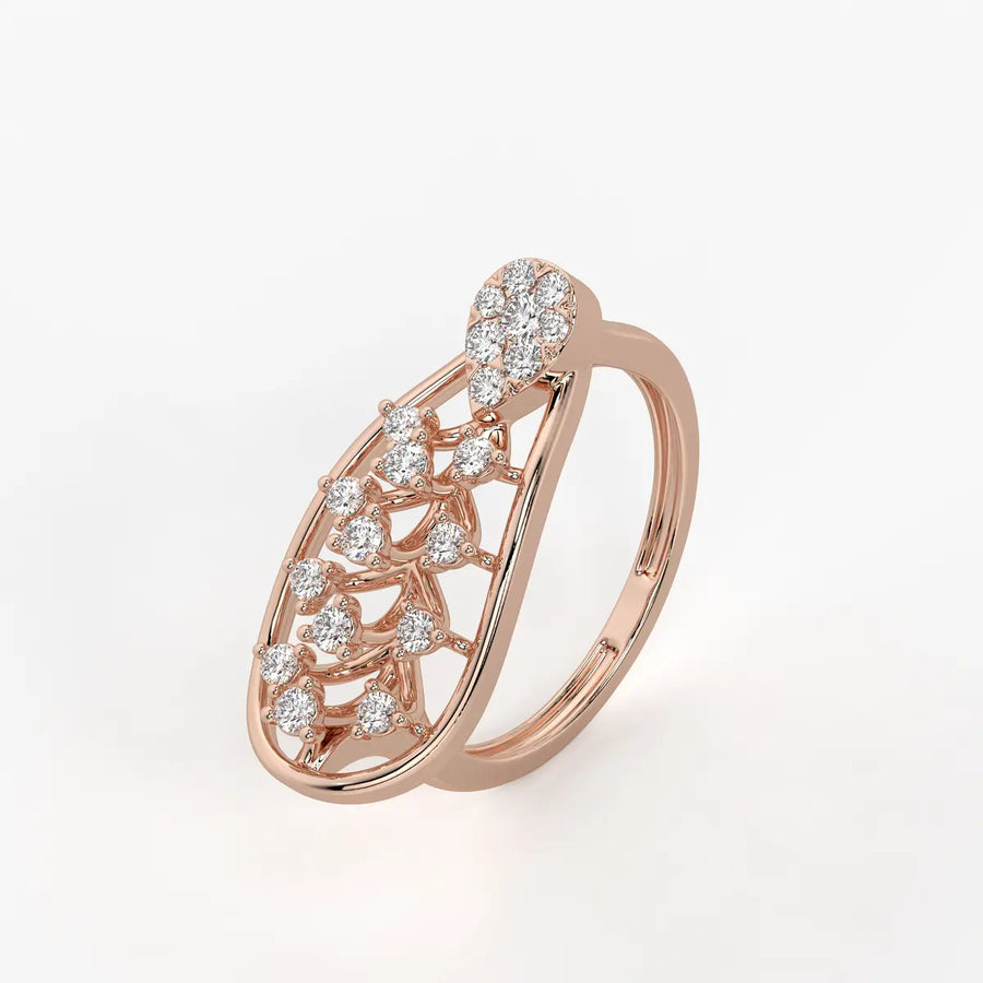 Elowen Leafdrop Diamond Statement Ring