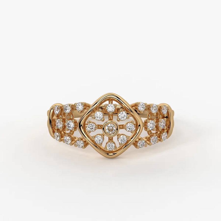 Averelle Lattice Bloom Diamond Ring